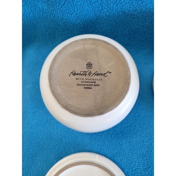 Magnolia Hearth and Hand Salt & Pepper Stoneware Pinch Bowl Cellar Set - Picture 9 of 16